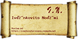 Ivánkovits Noémi névjegykártya