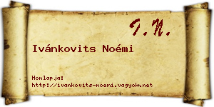 Ivánkovits Noémi névjegykártya